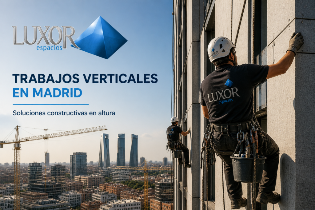 Permisos de rehabilitación de edificios en Madrid Permisos de rehabilitación de edificios en Madrid – Luxor Espacios realizando trabajos verticales en Madrid para rehabilit