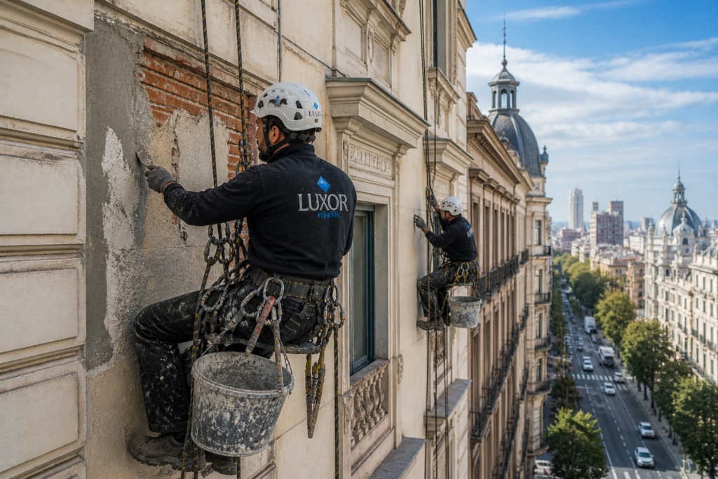 Trabajos verticales Madrid Profesionales de Luxor Espacios en trabajos verticales Madrid para mantenimiento en altura